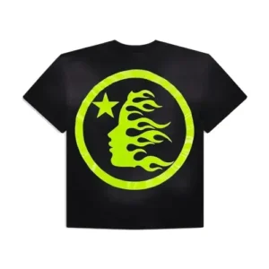 Black and Light Green Hellstar Sports Core Gel Logo T-shirt