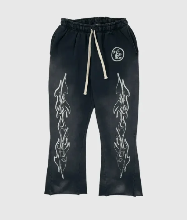 Hellstar Flame Flare Sweatpants Black